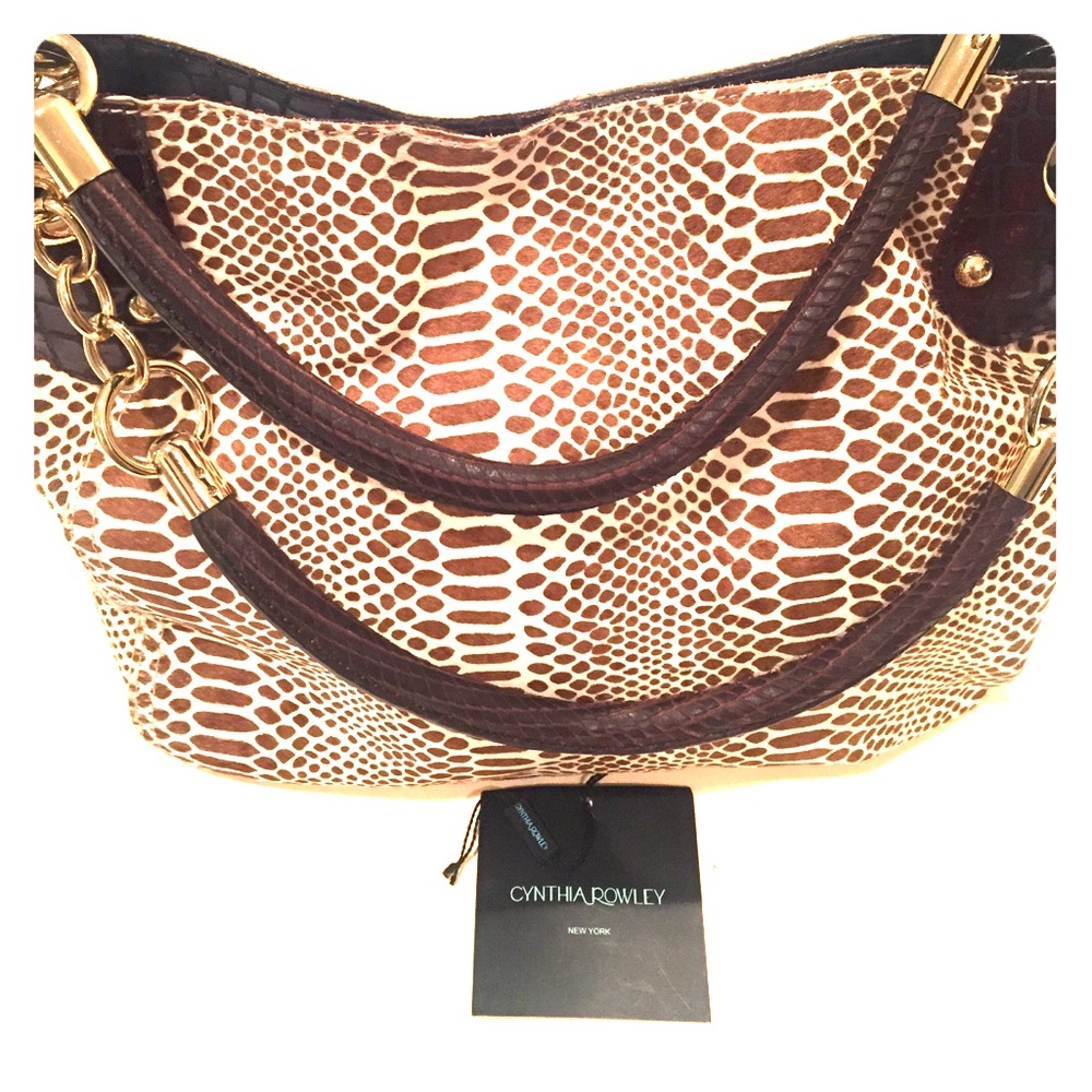 Cynthia Rowley- Ladies Brown Animal Print Hobo Bag
